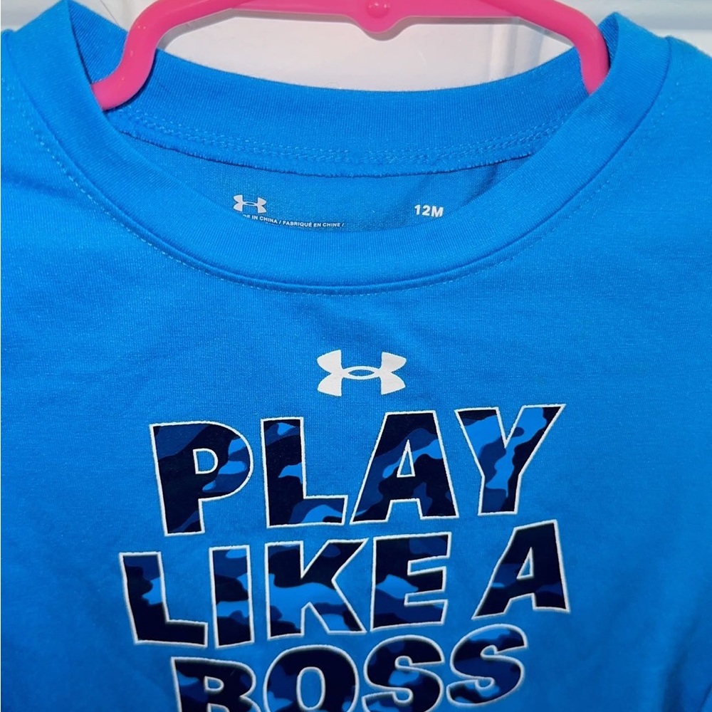 NWT Under Armour Boys 12 Month Long Sleeve Blue - Picture 2 of 4